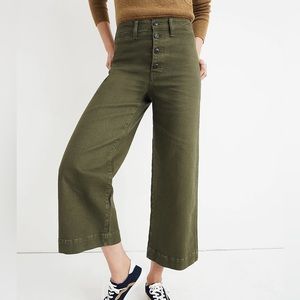 Madewell Emmett Wide-Leg Button Front Cropped Pant